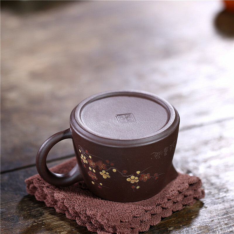 200ml Chinese Yixing Purple Clay Gongfu Teacup Handmade Plum Blossom Cup Tea Set