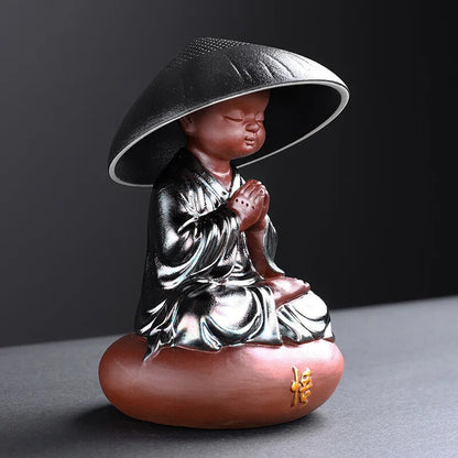 Ceramic Tea Strainer Filter Chinese Kongfu Porcelain Tea Filter Buddha Monk