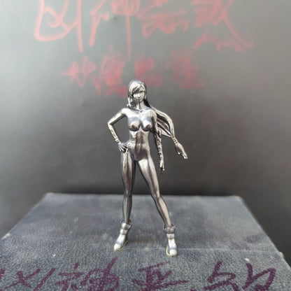 Black Solid Bronze Made of Old Ultra Short Dress Nude Seductive Body Art Statue