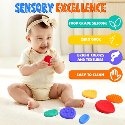 Sensory Worry Stones Fidget Toys for Adults Kids 6 Pack Textured Sensory Stones