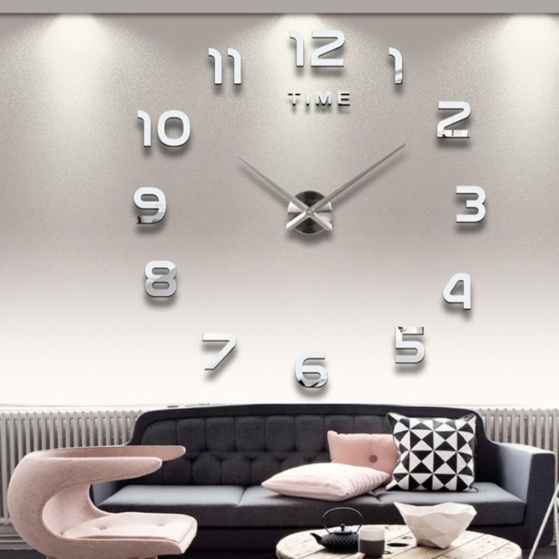 DIY Wall Clocks Creative Acrylic Punch-Free Luminous Living Room Home Decor 16in