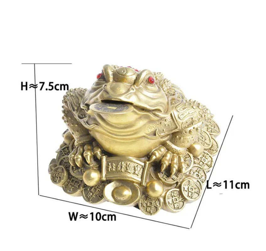Feng Shui Three Legged Money for Frog Brass Toad Chinese Craft Decor