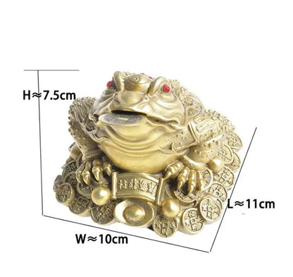 Feng Shui Three Legged Money for Frog Brass Toad Chinese Craft Decor