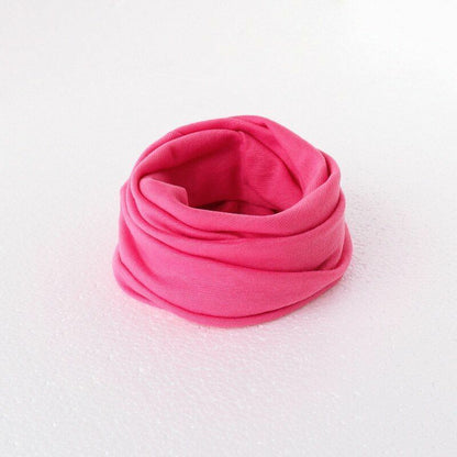 Hats Scarf Solid Knitted Cotton Baby Children Warm Earmuffs Colorful Crown Caps