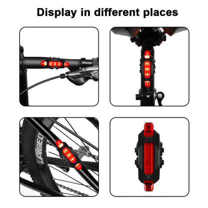 5 LED USB Rechargeable Bike Tail Light Bicycle Safety Cycling Warning Rear Lamp