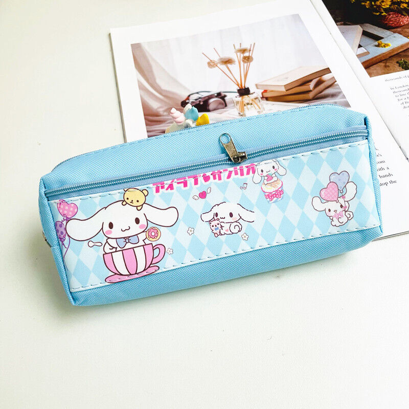 Student Kuromi Pencil Bag Double Grid Zipper Bag Stationery Bag Storage Bag