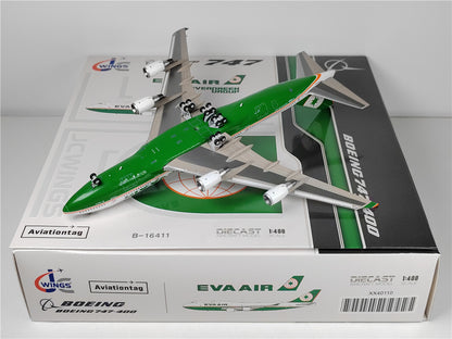 1:400 JC Wings EVA AIR BOEING B747-400 Passenger Airplane Diecast Aircraft Model