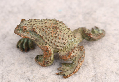 Rare Fortune chinese bronze Handwork jinchan frog Statue tea pet fengshui Art