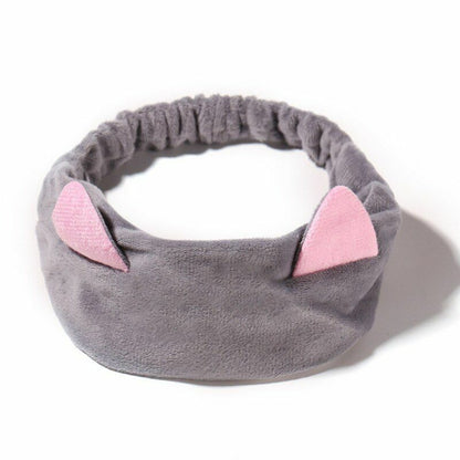 Hairbands Wash Face Women Soft Warm Coral Fleece Bow Animal Ear Hair Accessories
