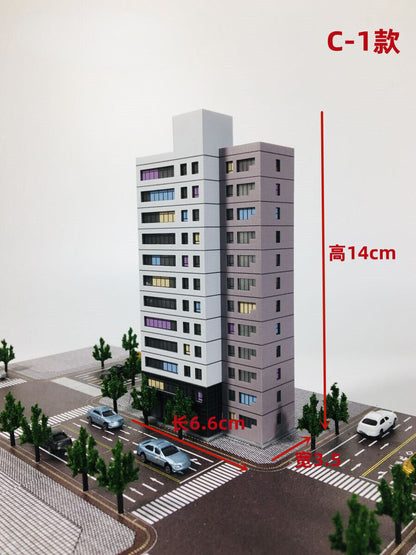 1:300 Building Model Street High-rise Building Railway House Scene Model