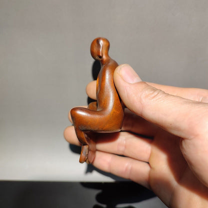 vintage wood carved praying buddha statue mini wooden wall carving amusing funny