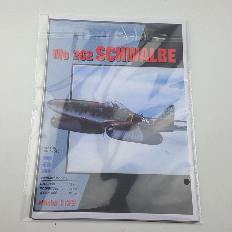 1:33 WWII German ME-262 Fighter Jet Paper Model Unassembled Military Aircraft