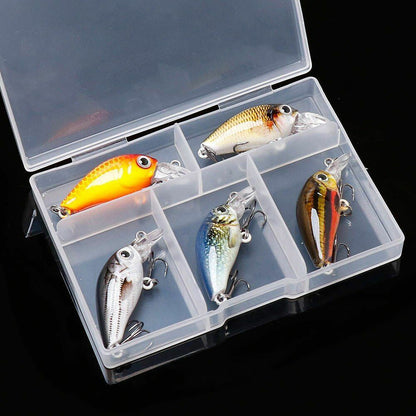 5Pcs/Lot Mini Crankbait 36mm 3.6g Fishing Lure Set Topwater Artificial Hard Bait