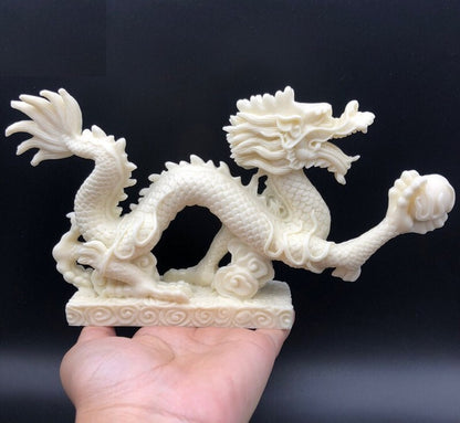 Chinese Dragon Holding A Pearl Ball Statue Feng Shui Decor