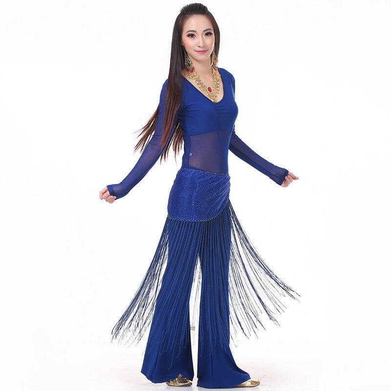 Belly Dance Costume 3 Piece(Top+Waist Towel+Pants) Belly Dancing Clothes