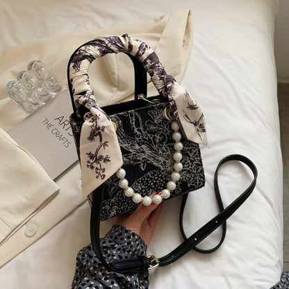 Bag Women Totes Ribbon Handbag Pearl Ladies Shoulder Bag Crossbody Bag Women