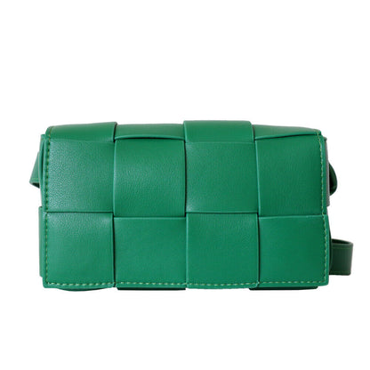Mini Woven Real Leather Belt Bag Crossbody Sling Fanny Waist Pack Chain Clutch
