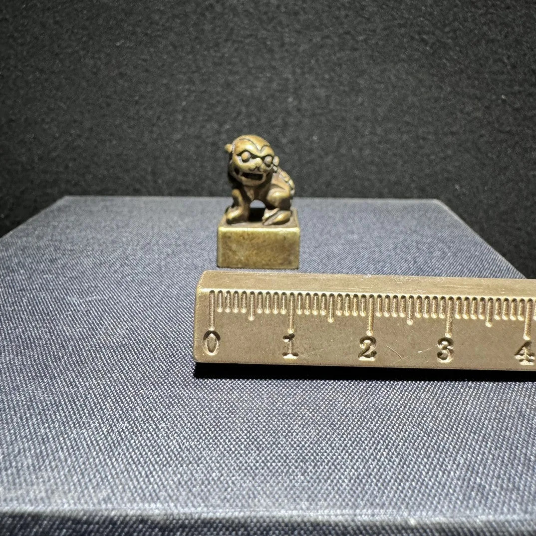 Brass Lion Seal Home Decor Sculpture Tea TableLiving Room Statue