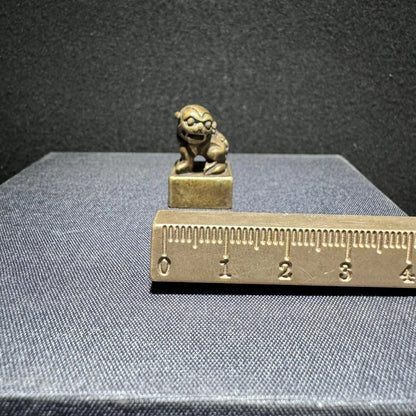 Brass Lion Seal Home Decor Sculpture Tea TableLiving Room Statue
