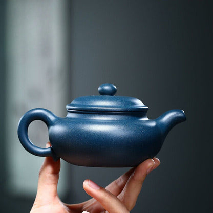 Chinese Yixing Tea Pot Marked Handmade Pot Real Zisha Green Clay 9 Infuser Holes