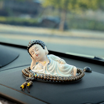 safety Buddha for car decoration porcelain tea pet house warming gift small size
