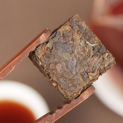 500g Square Brick Cooked Tea Black Tea Top-Grade Small Golden Brick Pu'er Tea