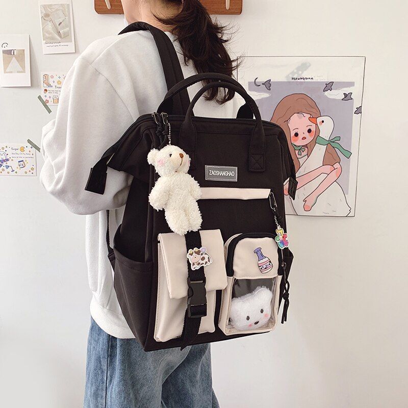 Purple Backpack Women Waterproof Fancy High School Bag Teenagers Travel Rucksack