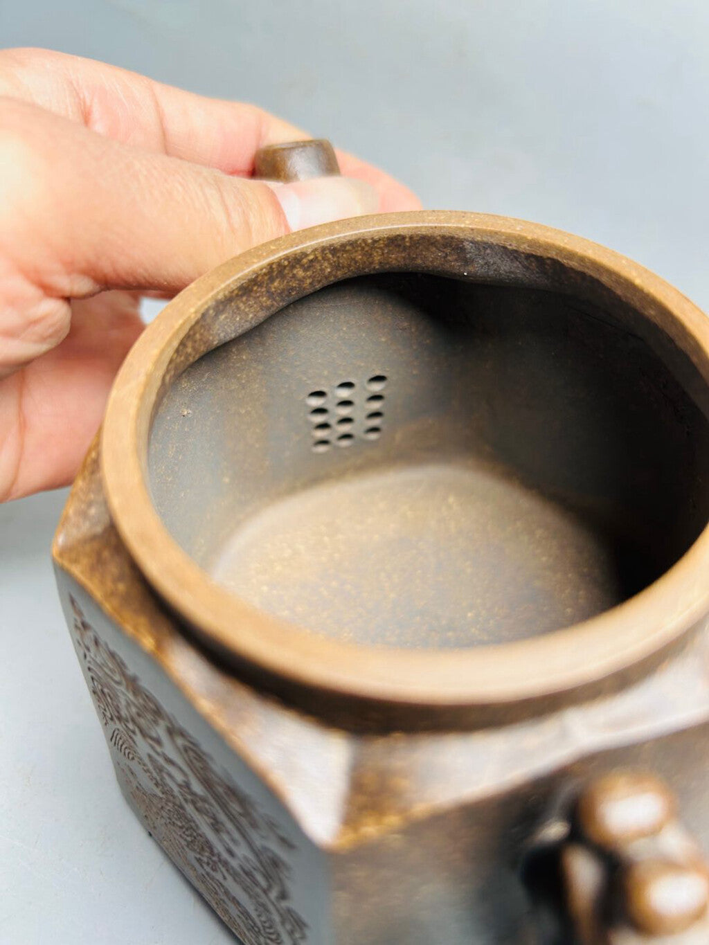 Chinese Yixing Zisha Clay Handmade Exquisite Dragon&Phoenix Teapot