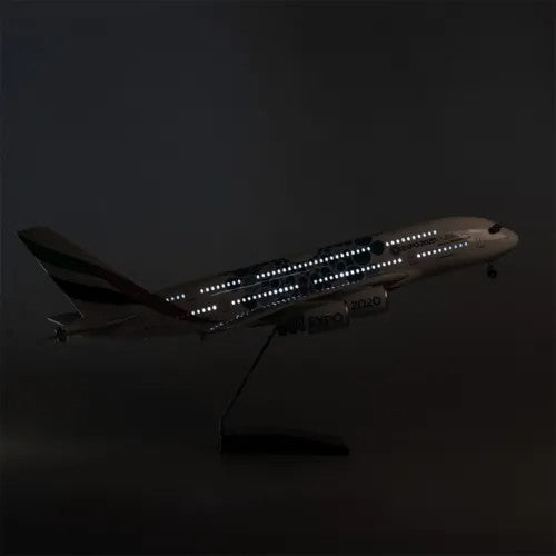 45CM 1:160 Diecast Model Airlines Airbus A380 Resin Airplane Display Lamp Sounds