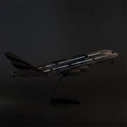 45CM 1:160 Diecast Model Airlines Airbus A380 Resin Airplane Display Lamp Sounds