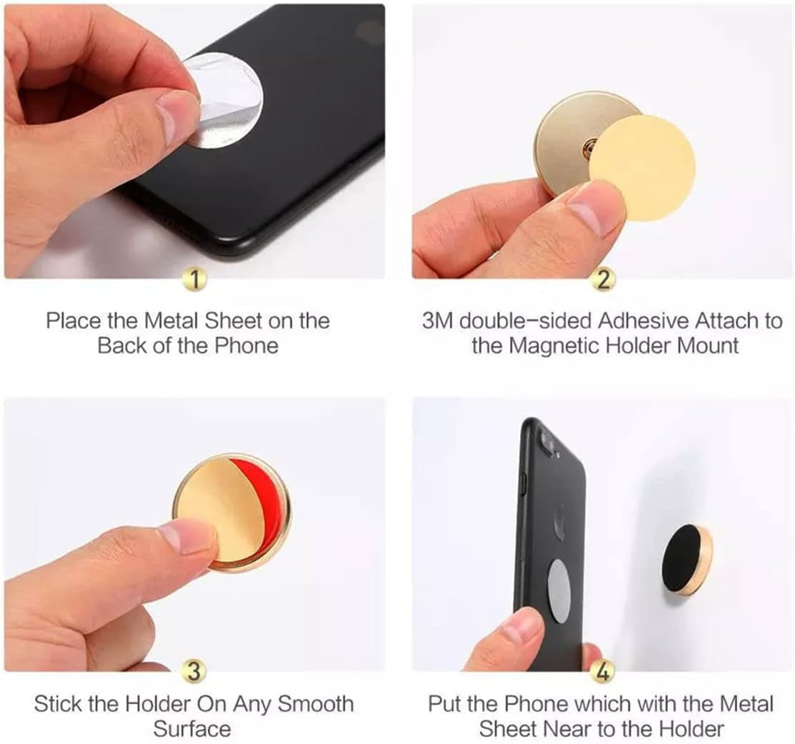 2-Pack Magnetic Universal Car Mount Holder For Cell Phone Samsung Galaxy iPhone