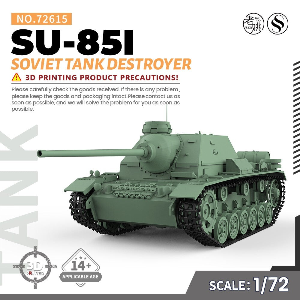 SSMODEL SS72615 1/72 25mm Military Model Kit Soviet SU-85I Tank Destroyer
