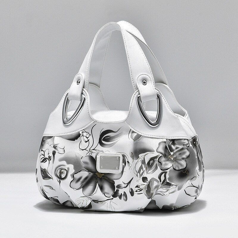 Women Shoulder Bag Printed Flower Messenger Bag Designer Leather Ladies Handbag