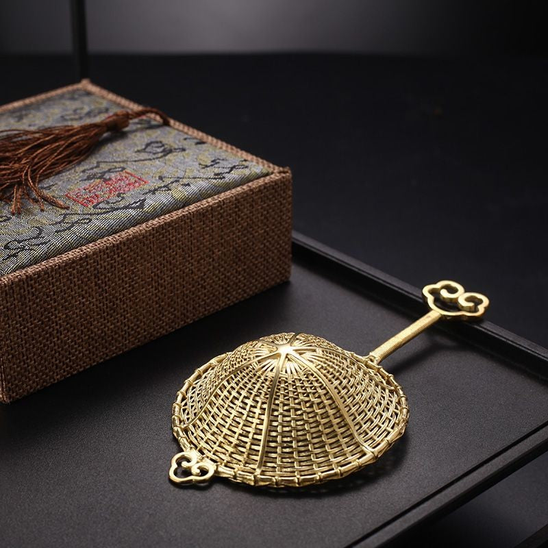 Carp Shaped Brass Tea Strainer Set Hollow Out Kung Fu Tea Filter Accessory
