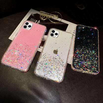 Transparent Star Sequins TPU Phonecase for IPhone17Pro/17/16/15 /14/13/12/11/XR
