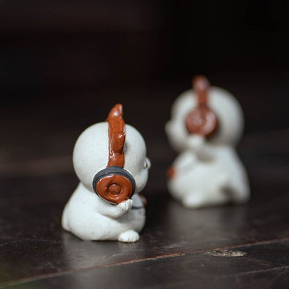Lovely Cat Statue Yixing Zisha White Duan Clay Tea Pet House Warming Gift Small