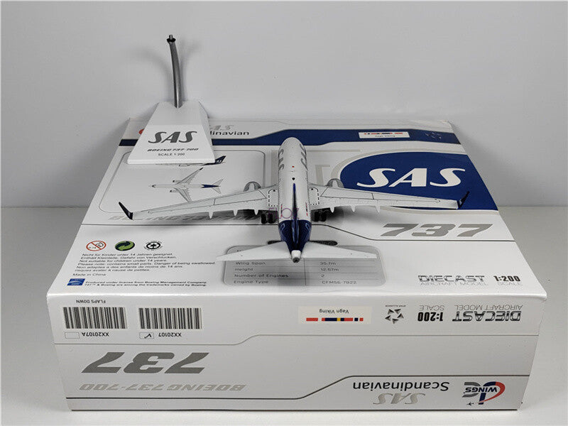 JC Wings Scandinavian Airlines for Boeing B737-700 SE-RJX 1/200 Aircraft Model