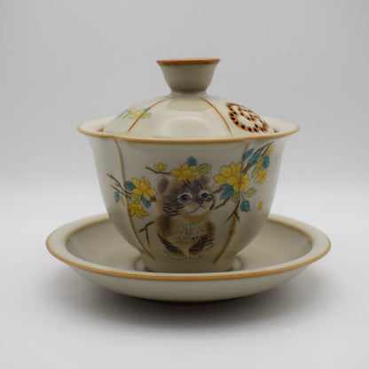 Ceramic Gaiwan Jingdezhen Craft Porcelain Tureen Covered Bowl Saucer Teaset Gift
