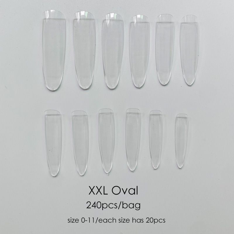 False Nail Tips 240Pcs XXL Square Full Covers Luxury Gel Press On Manicure Tools