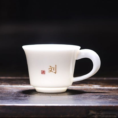1PC Handle Master Cup The Hundred Family Surnames Customized Engraved Tea Cup