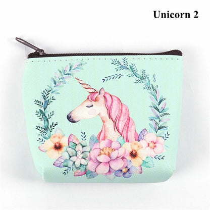 Mini Portable Bags Women Girl Unicorn/Flamingo Printing Coin Purse Holder Wallet