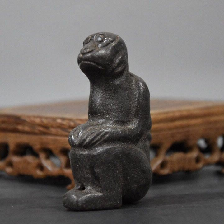 China Tibetan Old Hongshan Culture Meteorite Iron Monkey Statue Collection