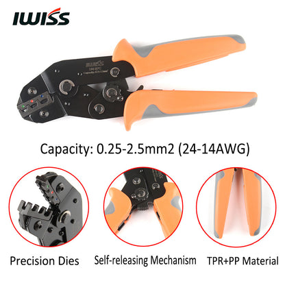 IWISS SN-02C Pre-insulated Terminal U Type Y Terminals Crimper Plier 0.25-2.5mm²