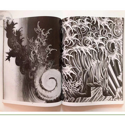 New Traditional Tattoo Flash Book Waves Manuscript Arms Legs Art Tattoo Book