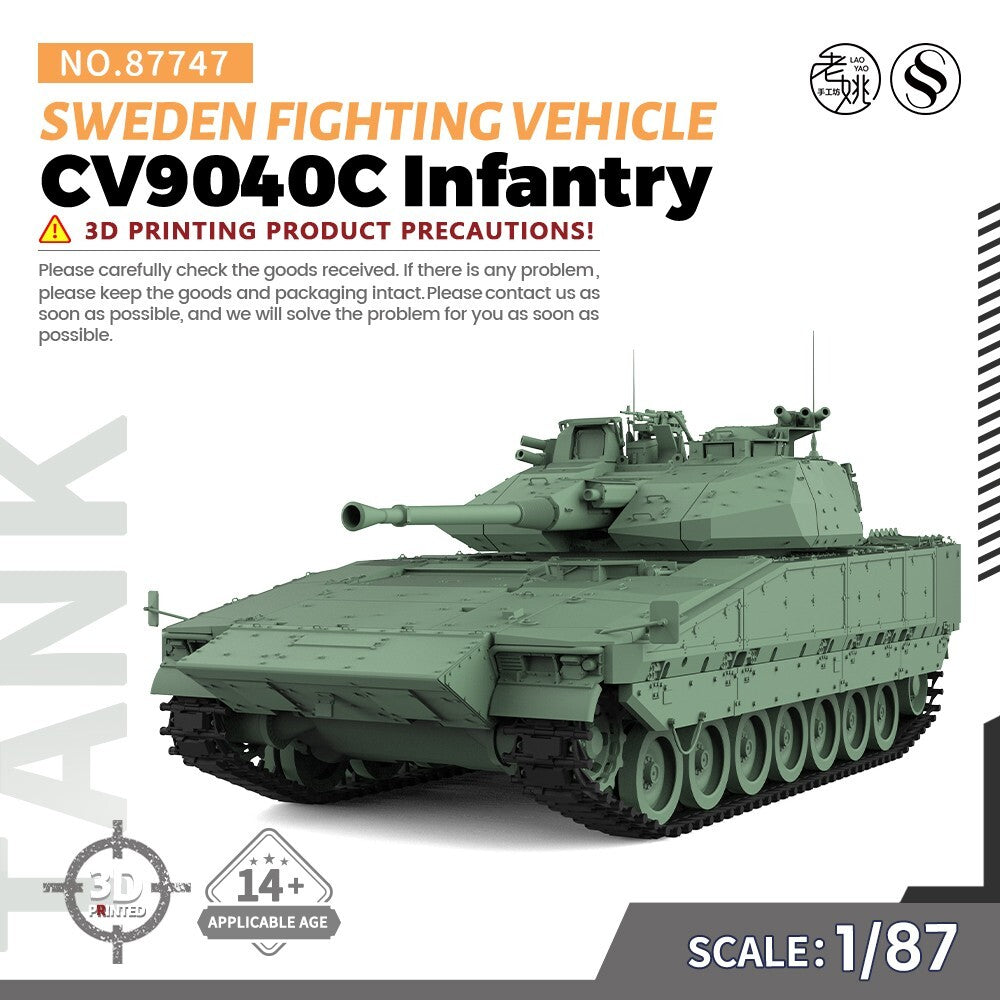 SSMODEL SS87747 1/87 HO Scale Railway Sweden CV9040C Infantry Fighting Vehicle