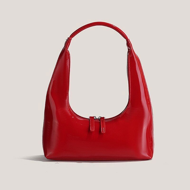Leather Shoulder Bag Women Half Moon Bag Lady Purse Handbags