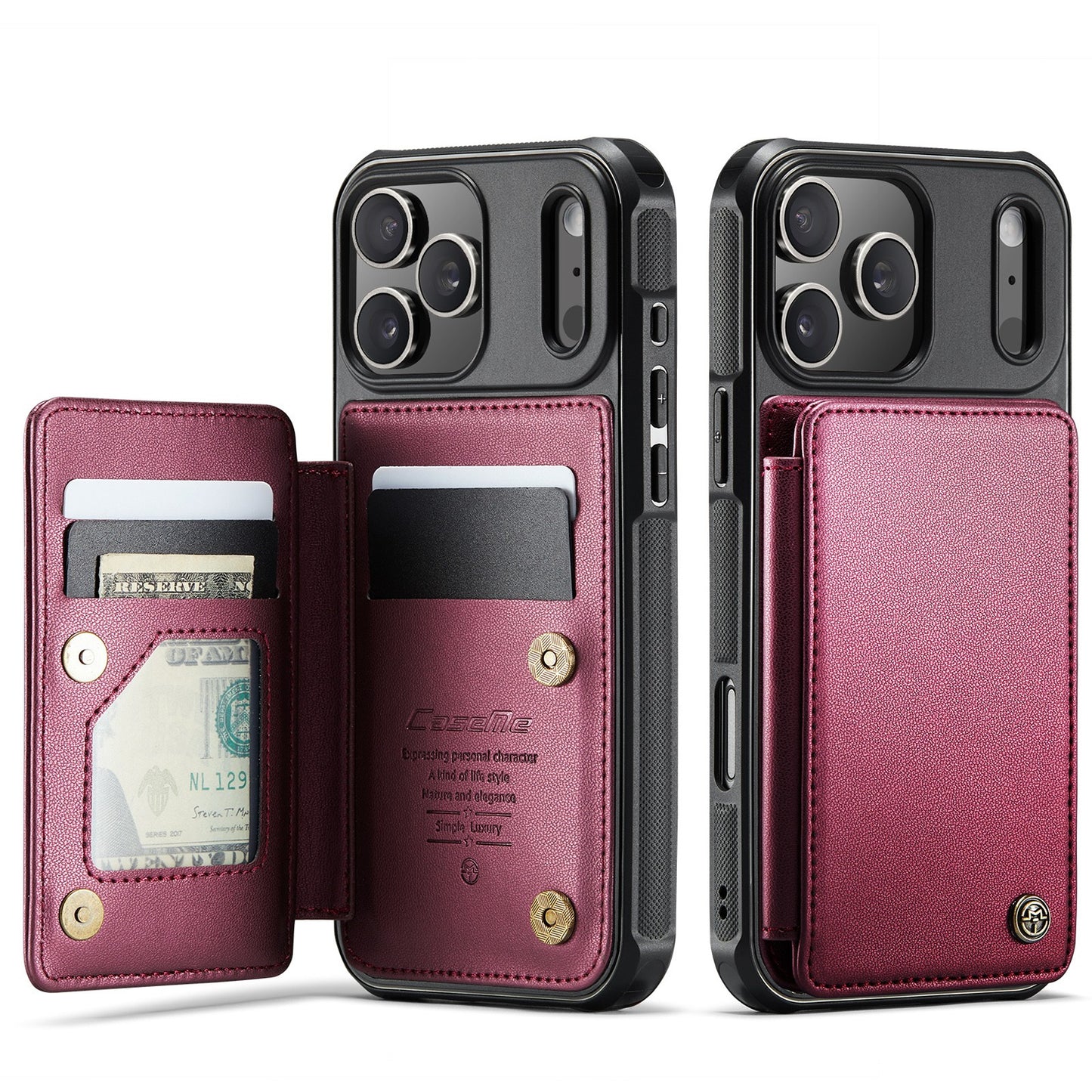 For iPhone 17 Pro Max/17 Pro/17e/Air Wallet Case with RFID Blocking Card Holder