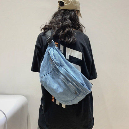 Crossbody Bag Shoulder Bag Denim Women Large Capacity Messenger Bag 44*7*18 CM