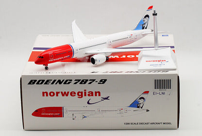 1:200 32CM JC WINGS Norwegian BOEING 787-9 Passenger Airplane Diecast Model