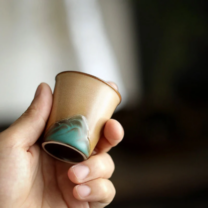 Green Mountain Ceramic Teacup Chinese Kung Fu Cup of Tea